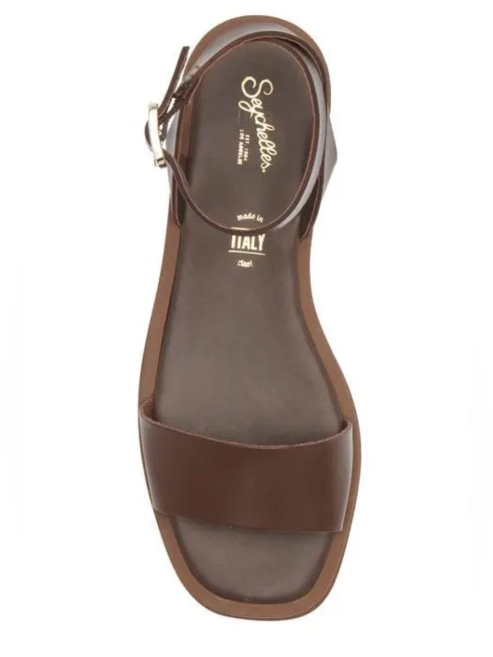 Seychelles Chocolate Brown Leather Ankle-Strap Sandal